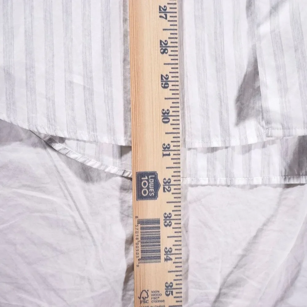 Suitsupply Extra Slim Fit Dress Shirt White Stripe Mens 17.5 Cotton Blend - Picture 5 of 7